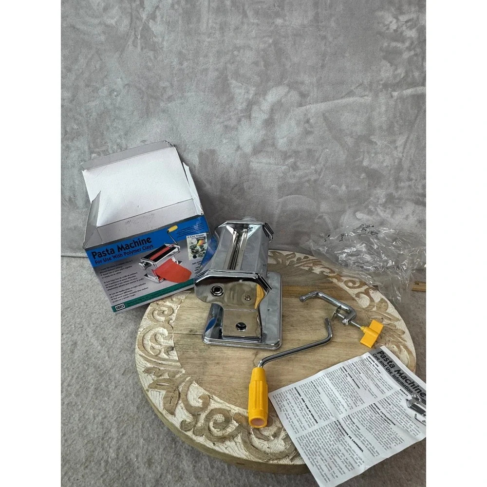 Amaco Pasta Machine 12381S for Polymer Clay and Soft Metal Sheets Silver 5.5in